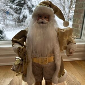 Gold and White Santa Claus Figurine